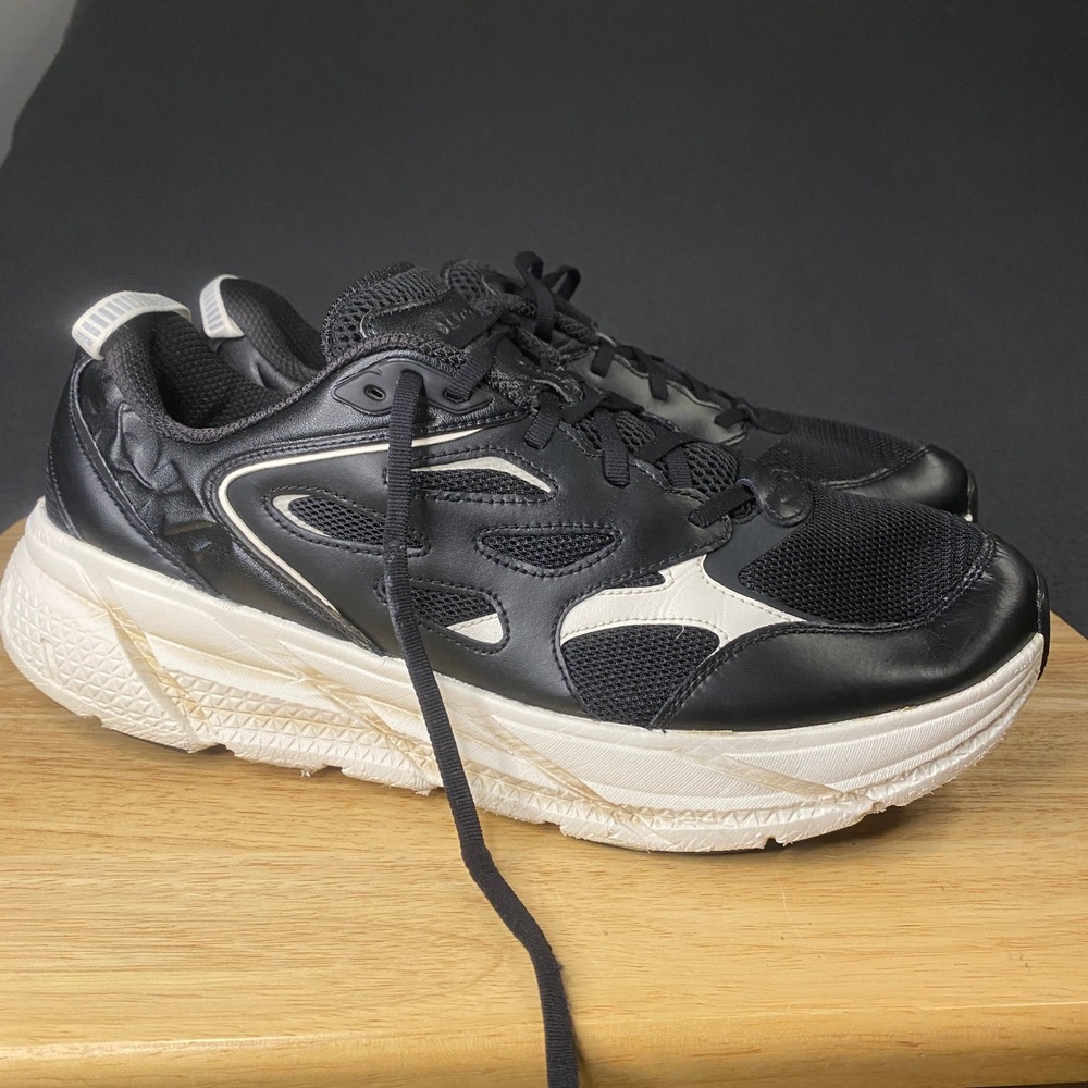 Hoka One One Bondi L Sneakers Mens 15 Black Leather Mesh Lifestyle Running Shoes